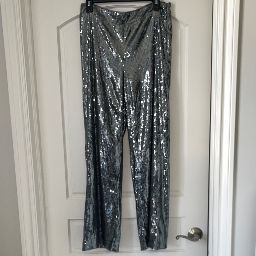 a new day Silver Sequin Wide-Leg Pants